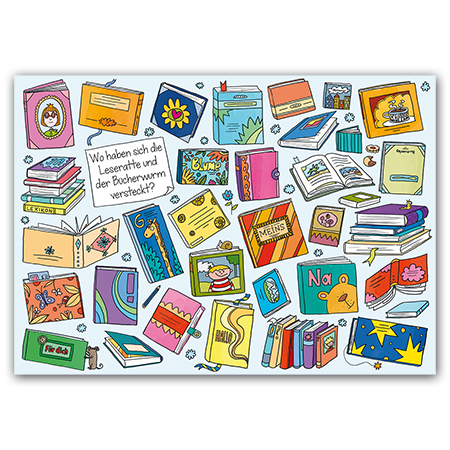 Wo haben sich die Leseratte und der Bücherwurm versteckt? | Wo haben sich die Leseratte und der Bücherwurm versteckt? (Strukturkarton mit Lack-Effekten)