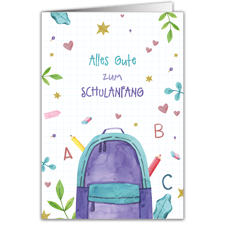 Alles Gute zum Schulanfang | Alles Gute zum Schulanfang (Strukturkarton mit Glimmerlack)