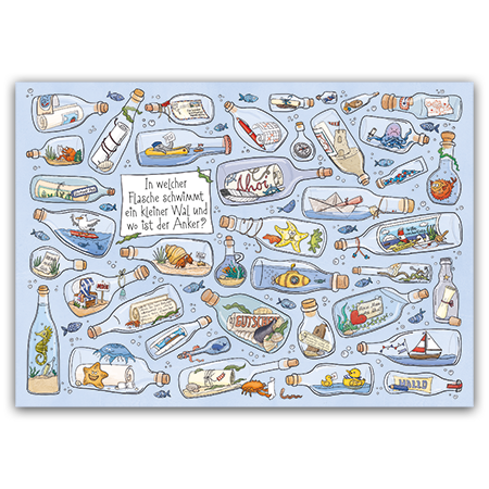 In welcher Flasche schwimmt ein kleiner Wal und wo ist der Anker? | In welcher Flasche schwimmt ein kleiner Wal? (Strukturkarton mit Lack-Effekten)