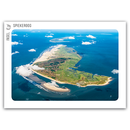 Insel Spiekeroog | Spiekeroog aus der Luft (Strukturkarton)