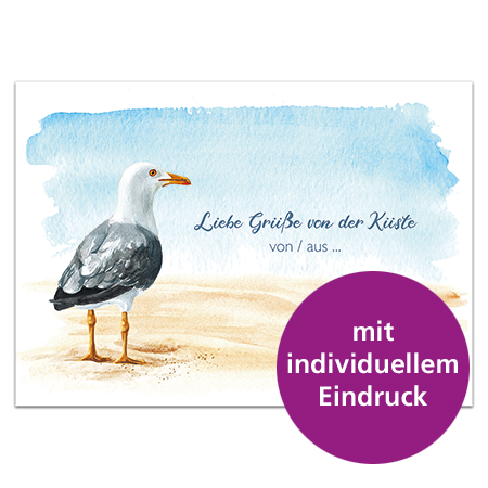 Liebe Grüße von der Küste von / aus ... | Liebe Grüße von der Küste (individualisierbar, Mindestbestellmenge 20 Stk.)