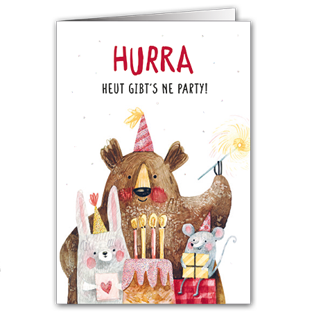 Hurra, heut gibt's ne Party! | Hurra, heut gibt's ne Party! (Strukturkarton mit Glimmerlack)