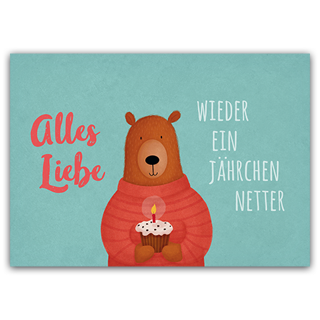 Alles Liebe, wieder ein Jährchen netter | Wieder ein Jährchen netter (Strukturkarton mit Lack-Effekten)