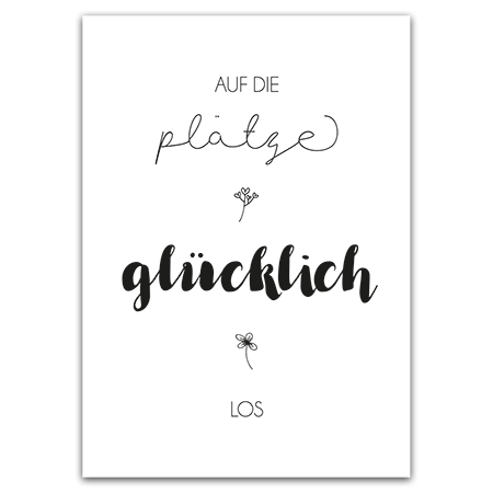 Auf die Plätze - glücklich - los | Auf die Plätze - glücklich - los (Strukturkarton)