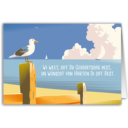 Wi weet, dat Du Geburtsdag hest, un wünscht von Harten di dat Best. | Von Harten dat Best (Strukturkarton mit Lack-Effekten)