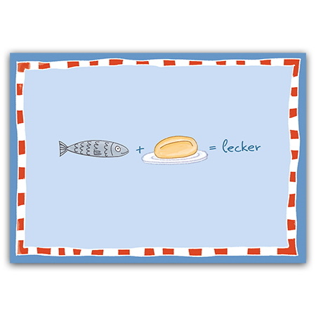 Fisch + Brötchen = lecker | Fisch + Brötchen = lecker (Strukturkarton mit Lack-Effekten)