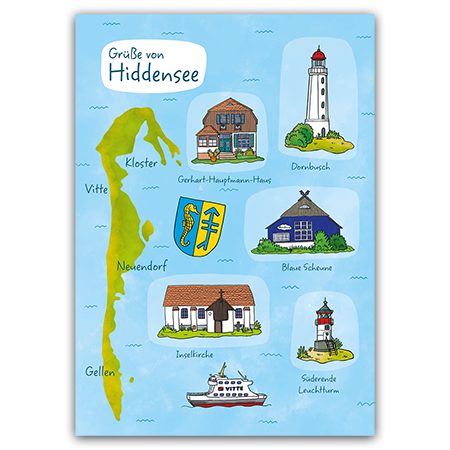 Grüße von Hiddensee | Grüße von Hiddensee (Strukturkarton mit Lack-Effekten)