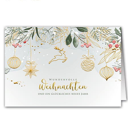 Wundervolle Weihnachten und ein glückliches neues Jahr | Wundervolle Weihnachten (mit Hoch- und Folienprägung)