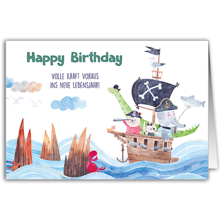 Happy Birthday Volle Kraft voraus ins neue Lebensjahr | Happy Birthday (Strukturkarton mit Lack-Effekten)