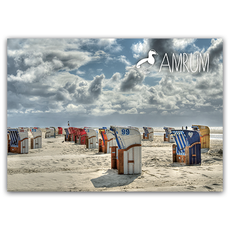 Amrum | Strandkörbe auf Amrum (Strukturkarton mit Lack-Effekten)