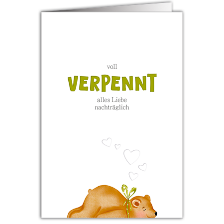 Voll verpennt alles Liebe nachträglich | Voll verpennt (Hochprägung mit Lack-Effekten)
