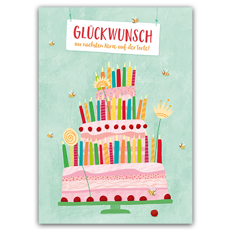 GLÜCKWUNSCH zur nächsten Kerze auf der Torte!  Glückwunsch zur nächsten Kerze! (Strukturkarton mit Lack-Effekten)