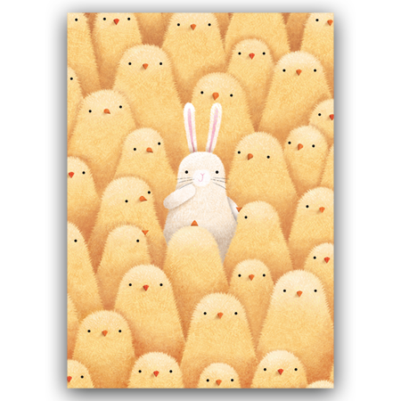  | Osterhase im Kükenschwarm (Strukturkarton mit Lack-Effekten)
