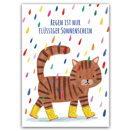 Regen ist nur flüssiger Sonnenschein | Regen ist nur flüssiger Sonnenschein (Strukturkarton mit Lack-Effekten)