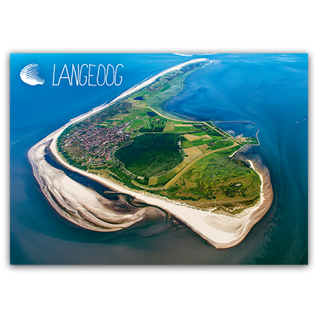 Langeoog | Inselblick aus der Luft (Strukturkarton mit Lack-Effekten)