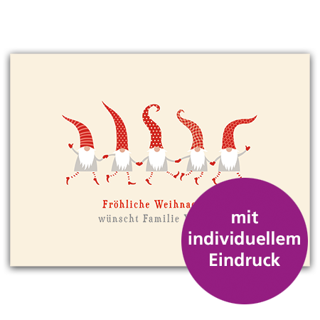 Fröhliche Weihnachten wünscht ... | Fröhliche Weihnachten (individualisierbar, Mindestbestellmenge 20 Stk)