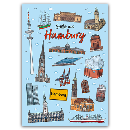  | Grüße aus Hamburg (Strukturkarton mit Lack-Effekten)