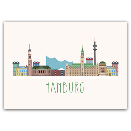Hamburg | Hamburger Skyline (Strukturkarton mit Lack-Effekten)