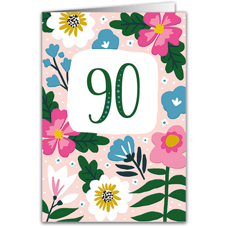 90 | Zum 90. Geburtstag (Hochprägung mit Lack-Effekten)