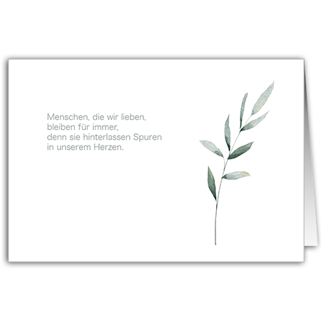 Menschen die wir lieben bleiben für immer denn sie hinterlassen spuren in unserem herzen | Menschen, die wir lieben. (Strukturkarton)