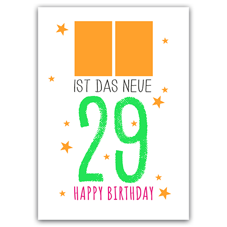 IST DAS NEUE 29 HAPPY BIRTHDAY  | Das neue 29 (Strukturkarton mit Neonfarben) 