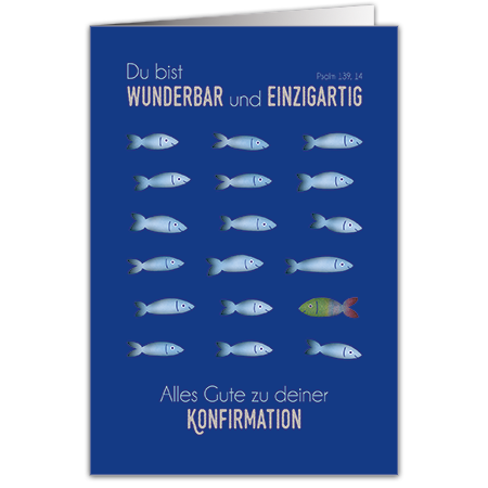 Du bist wunderbar und einzigartig Psalm 139, 14 Alles Gute zu deiner Konfirmation | Alles Gute zu deiner Konfirmation (Strukturkarton mit Glimmerlack)