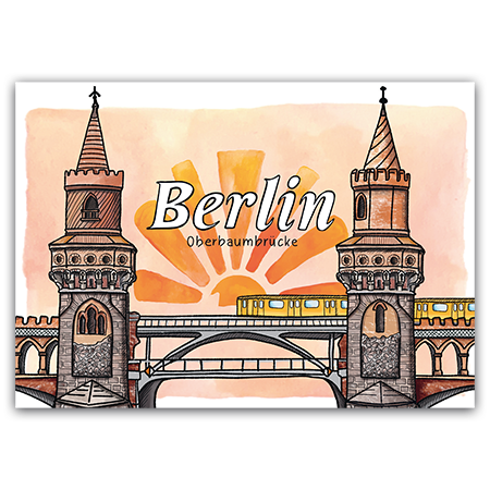 Berlin, Oberbaumbrücke  Berlin, Oberbaumbrücke (Strukturkarton mit Lack-Effekten)