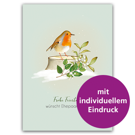 Frohe Feiertage wünscht ... | Frohe Feiertage (individualisierbar, Mindestbestellmenge 20 Stk)