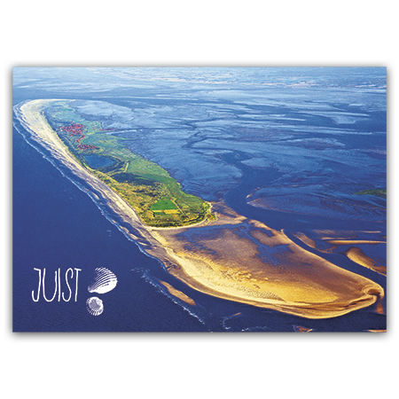 Juist | Inselblick aus der Luft (Strukturkarton mit Lack-Effekten)