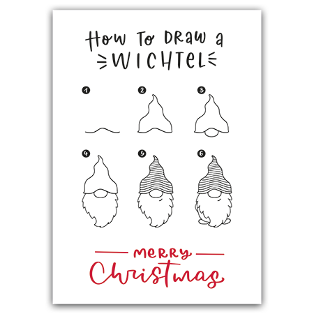 How to draw a Wichtel Merry Christmas | How to draw a Wichtel (Strukturkarton mit Lack-Effekten)
