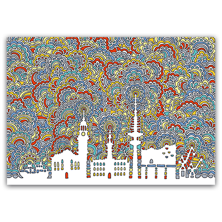  | Hamburg Skyline (Strukturkarton mit Lack-Effekten)