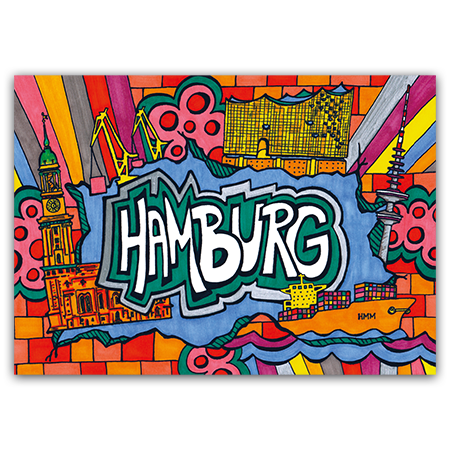Hamburg HMM | Hamburg Graffiti (Strukturkarton mit Lack-Effekten)