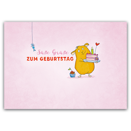  | Süße Grüße zum Geburtstag (Strukturkarton mit Lack-Effekten)