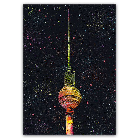   Berliner Fernsehturm (Strukturkarton mit Lack-Effekten)